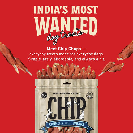 Chip Chops Crunchy Fish Wraps with Duck Dog Treats 70gm