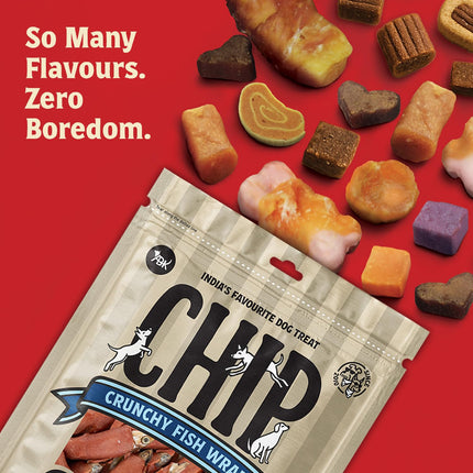 Chip Chops Crunchy Fish Wraps with Duck Dog Treats 70gm
