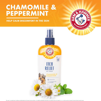 Arm & Hammer Itch Relief Spray for Dogs Chamomile & Peppermint 236 ml | Anti-Itch, Deodorizing & Soothing Dog Spray