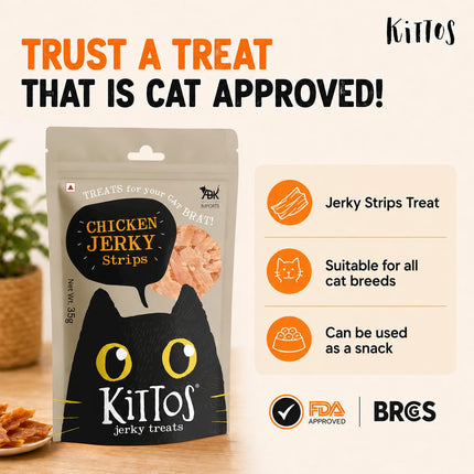 Kittos Purr Fect Chicken Jerky Strips Cat Treats