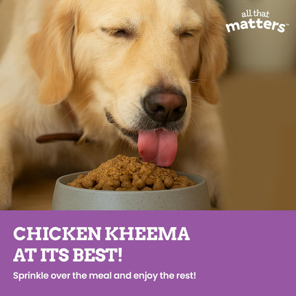 All That Matters Chicken Kheema Dry Food Topper for Dogs – Real Chicken, Grain-Free, No Fillers, High-Protein Meal Enhancer, Adds Taste & Nutrition to Daily Dog Food, 70g
