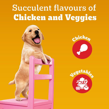 Pedigree Tasty Bites Puppy Chewy Treats – Chicken & Mixed Veggies Flavour 50 g