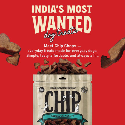 Chip Chops Barbeque Hearts Dog Treats 70gm