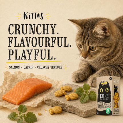 Kittos Cat Biscuits Salmon & Catnip Flavour 80g