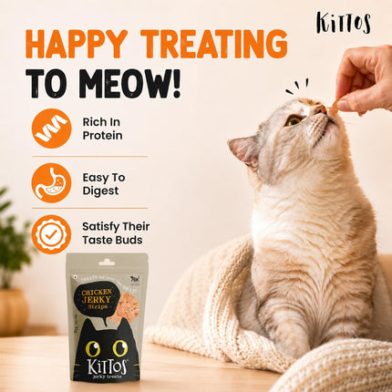 Kittos Purr Fect Chicken Jerky Strips Cat Treats