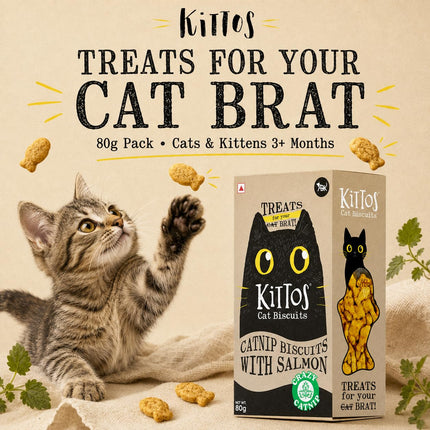 Kittos Cat Biscuits Salmon & Catnip Flavour 80g