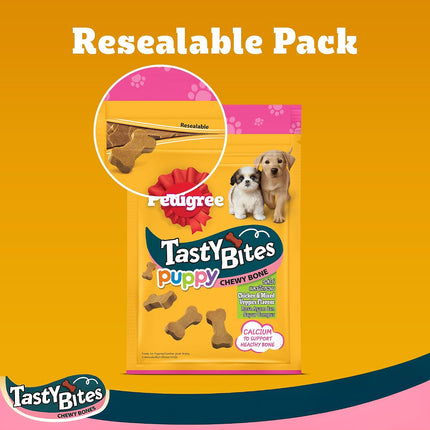 Pedigree Tasty Bites Puppy Chewy Treats – Chicken & Mixed Veggies Flavour 50 g