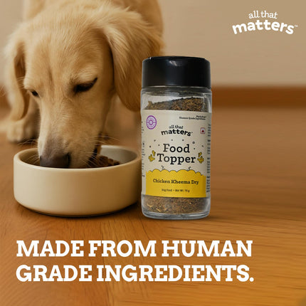 All That Matters Chicken Kheema Dry Food Topper for Dogs – Real Chicken, Grain-Free, No Fillers, High-Protein Meal Enhancer, Adds Taste & Nutrition to Daily Dog Food, 70g