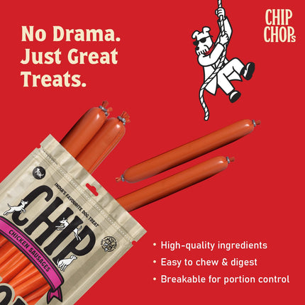 Chip Chops Devilled Chicken Sausage Dog Treat 70gm