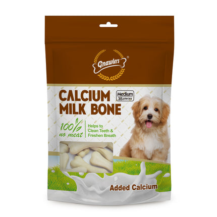 Gnawlers Calcium Milk Bone Medium 35 Pieces - 800g