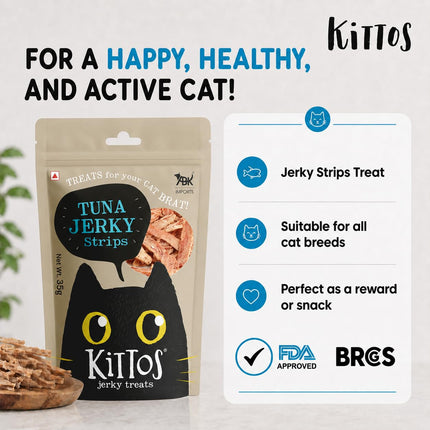 Kittos Tuna Jerky Strips Cat Treats 35g