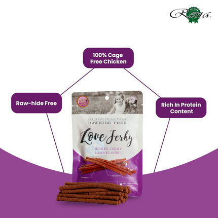 Rena’s Love Chicken Jerky Lamb Flavour Dog Treats 120gm