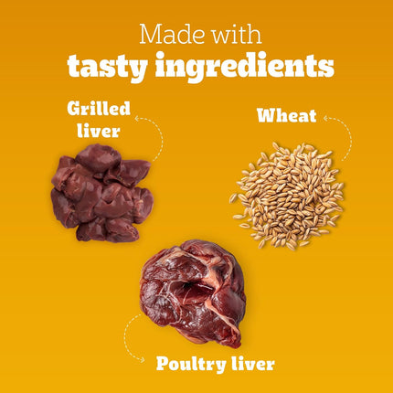 Pedigree Tasty Jerky Adult Dog Treat – Grilled Liver Flavour | Soft Chewy High-Protein Dog Treat | 70 g