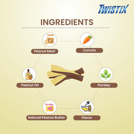 Twistix Canister Pumpkin Small 50 Sticks – Digestive Support & Dental Care Dog Chews 500g