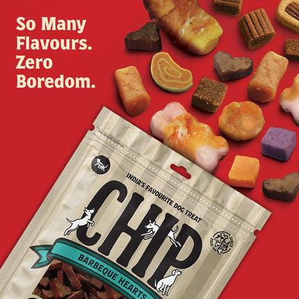 Chip Chops Barbeque Hearts Dog Treats 70gm