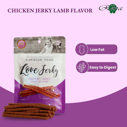 Rena’s Love Chicken Jerky Lamb Flavour Dog Treats 120gm