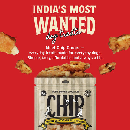 Chip Chops Banana Chicken Dog Treats High Protein Natural Dog Snacks for Training & Reward Low Fat Healthy Dog Treats for All Breeds Tasty Chewy Dog Snacks with Real Chicken