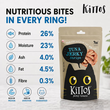Kittos Tuna Jerky Strips Cat Treats 35g