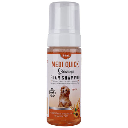 Mediloogy MediQuick Peach Dry Shampoo Waterless Shampoo & Dry Bath For Pets-150 ml