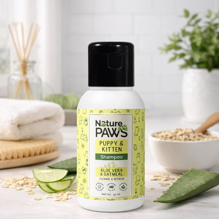 NaturePAWS Puppy & Kitten Shampoo & Conditioner with Aloe Vera, Cucumber & Oatmeal