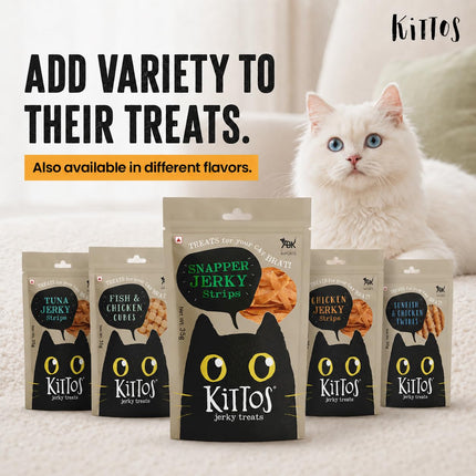 Kittos Purr Fect Snapper Jerky Strips Cat Treats