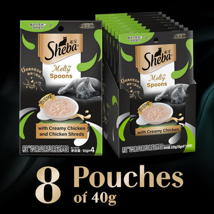 Sheba Melty Spoons Creamy Chicken & Chicken Shred Lickable Creamy Cat Treats
