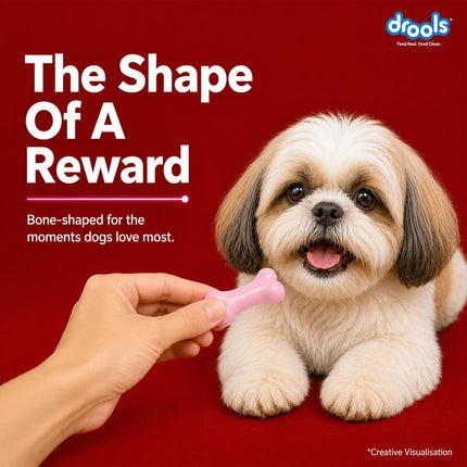 Drools Calcium Milk Bone Dog Treats – Strawberry Flavour | Calcium-Rich Dental Chews for Strong Bones & Healthy Teeth