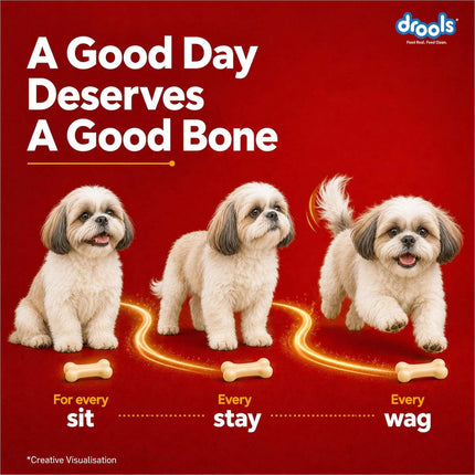 Drools Calcium Milk Bone Dog Treats – Carrot Flavour | Calcium-Rich Dental Chews for Strong Bones & Healthy Teeth