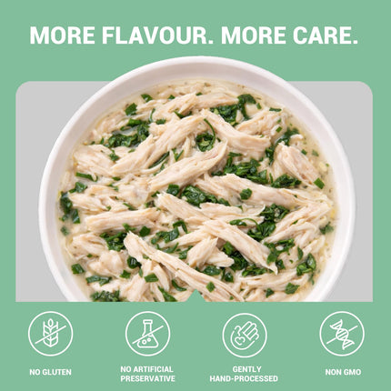 Schesir Chicken & Rice with Spinach Wet Food for Dogs – Real Chicken Fillets in Jelly | 285g