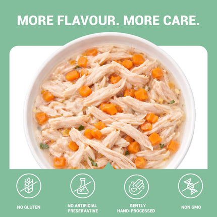 Schesir Chicken with Carrot Wet Food for Dogs, Real Meat Fillets in Jelly, Natural Protein-Rich Dog Food with Vegetables & Vitamins, 285 gm