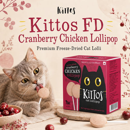 Kittos Cat Lollipops Cranberry & Chicken – Treat for Cats