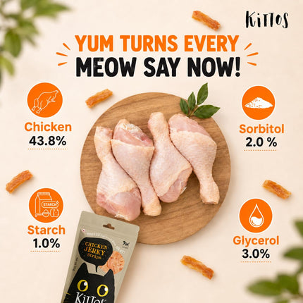 Kittos Purr Fect Chicken Jerky Strips Cat Treats