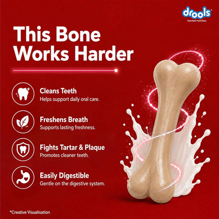 Drools Calcium Milk Bone Dog Treats – Liver Flavour | Calcium-Rich Dental Chews for Strong Bones & Healthy Teeth | 300g & 600g