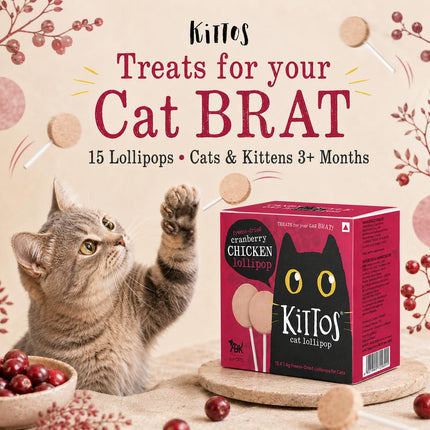 Kittos Cat Lollipops Cranberry & Chicken – Treat for Cats