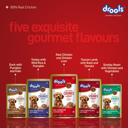 Drools Real Chicken & Liver Gravy 120g (5+1 Pack)