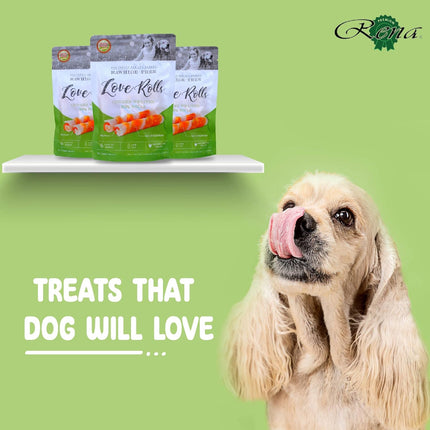 Rena’s Love Chicken Wrapped Barbeque Rolls Dog Treats 154gm