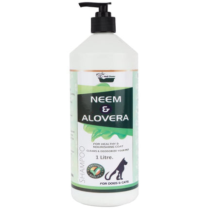 Medilogy Biotech Dog Shampoo Neem Aloe Vera 1 Litre Ayurvedic White Color Promotes Healthy Skin Coat Anti Bacterial Anti Fungal Anti Itch Anti Inflammatory