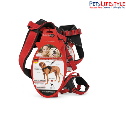 Patento Pet JOCKEY Padded Dog Harness with Integrated Leash | Reflective Soft Nylon Harness for Dogs