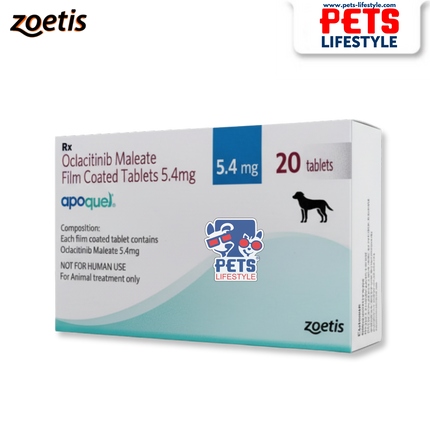 Zoetis Apoquel 5.4 mg & 16 mg – Fast Allergy & Itch Relief for Dogs