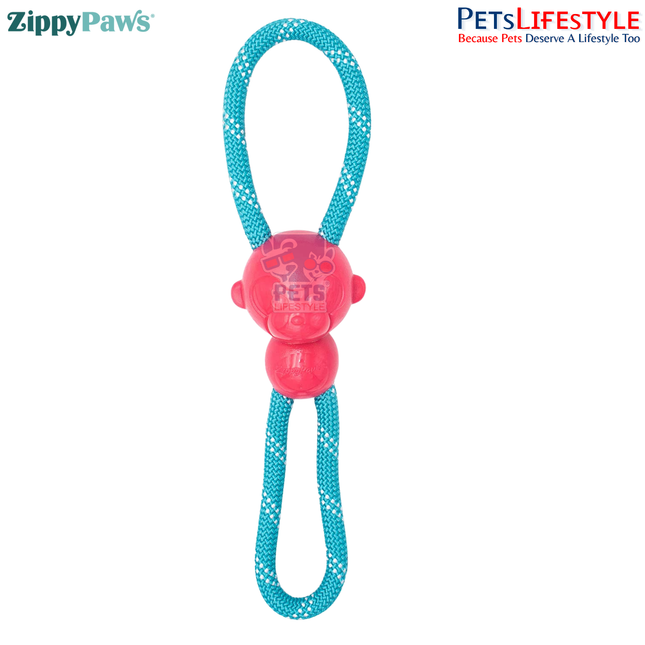 ZippyPaws ZippyTuff Monkey RopeTugz – Pink  Durable Climbing Rope Tug Dog Toy for Strong Chewers