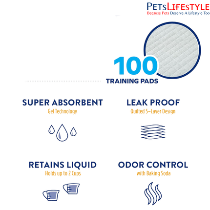 Arm & Hammer Puppy Training Pads with Attraction – 100 Pads (57.1cm x 57.1cm)
