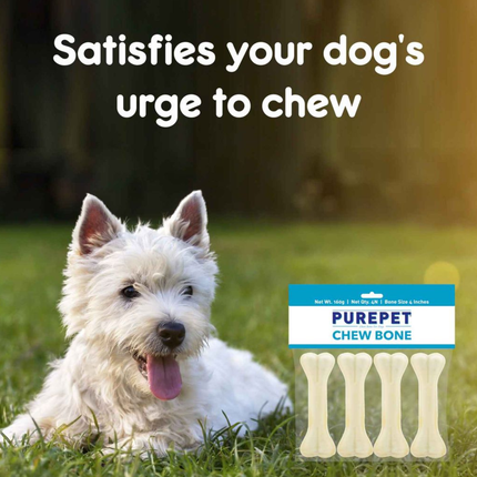 Purepet Pressed Chew Bones Dog Treats 4 Inch (10.16 cm)