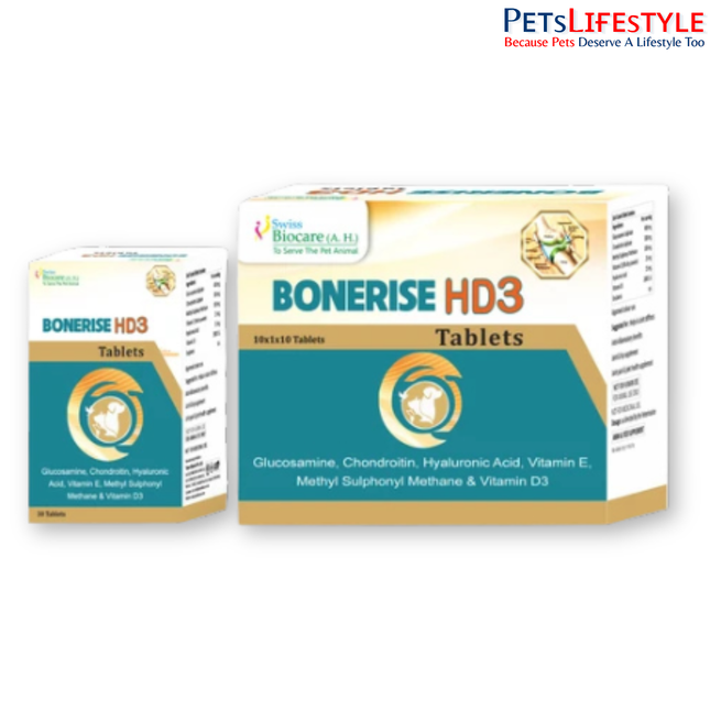 Bonerise HD3 Tablets for Dogs & Cats – Advanced Joint, Cartilage & Bone Support Supplement