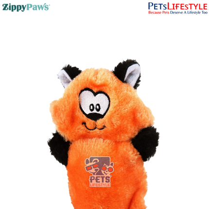 ZippyPaws Jigglerz – Fox  Super Sized Multi-Squeaker Plush Dog Toy