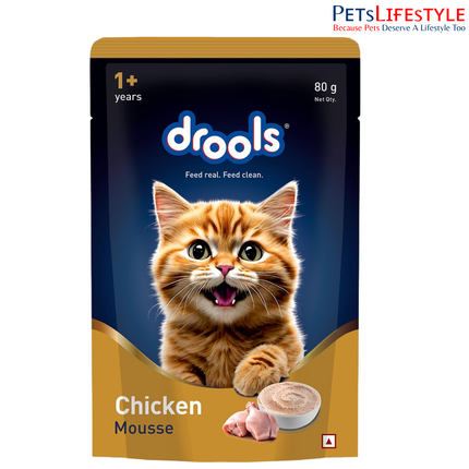 Drools Cat Mousse Wet Cat Food – Chicken Flavour  80g High Protein Smooth Texture