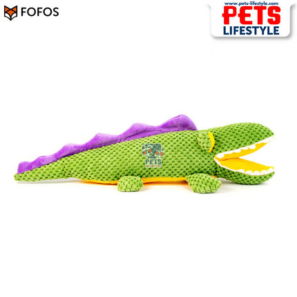 FOFOS Barkbutler Aly The Gator Plush Dog Toy | Durable Plush Toy with Squeaker & Crinkle