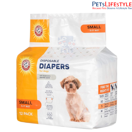 Arm & Hammer for Pets Female Dog Diapers – Small (12 Count)