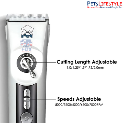 Codos CP-9700 Professional Pet Hair Trimmer with Ceramic Blade & LCD Display | 5 Speed Levels & Adjustable Lengths | Rechargeable Grooming Clipper for Dogs & Cats