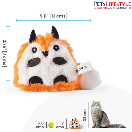 FOFOS Floppy Crinkle Fox Cat Toy – Catnip Plush Toy with Crinkle Sound for Cats & Kittens