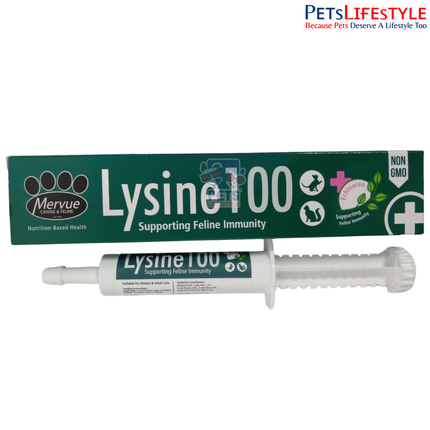Mervue by Opus Pet Lysine 100 | L-Lysine Immunity Support for Cats | Feline Herpes Virus (FHV) Support | 30 ml